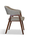 Hudson Dining Chair, Upholstered Arm Chair with Walnut Base