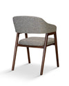 Hudson Dining Chair, Upholstered Arm Chair with Walnut Base