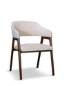 Hudson Dining Chair, Upholstered Arm Chair with Walnut Base