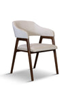 Hudson Dining Chair, Upholstered Arm Chair with Walnut Base