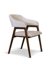 Hudson Dining Chair, Upholstered Arm Chair with Walnut Base