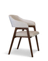 Hudson Dining Chair, Upholstered Arm Chair with Walnut Base