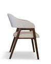 Hudson Dining Chair, Upholstered Arm Chair with Walnut Base