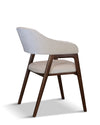 Hudson Dining Chair, Upholstered Arm Chair with Walnut Base