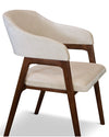 Hudson Dining Chair, Upholstered Arm Chair with Walnut Base