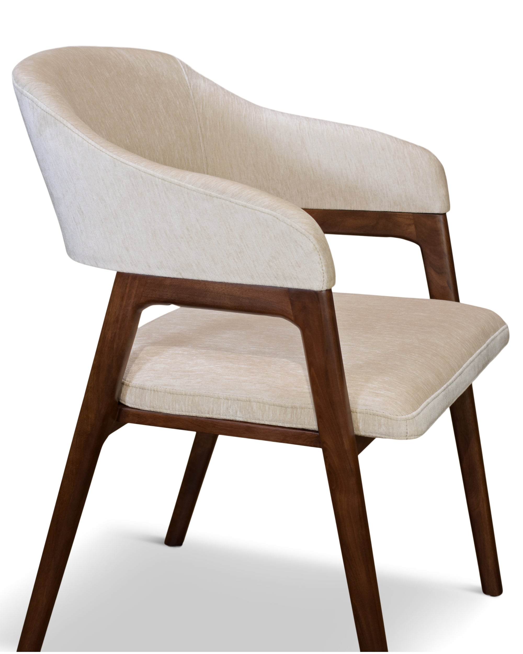 Hudson Dining Chair, Arm Chair with Walnut Base, Set of 2