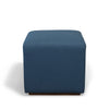 Cubed Upholstered Ottoman with Walnut Base