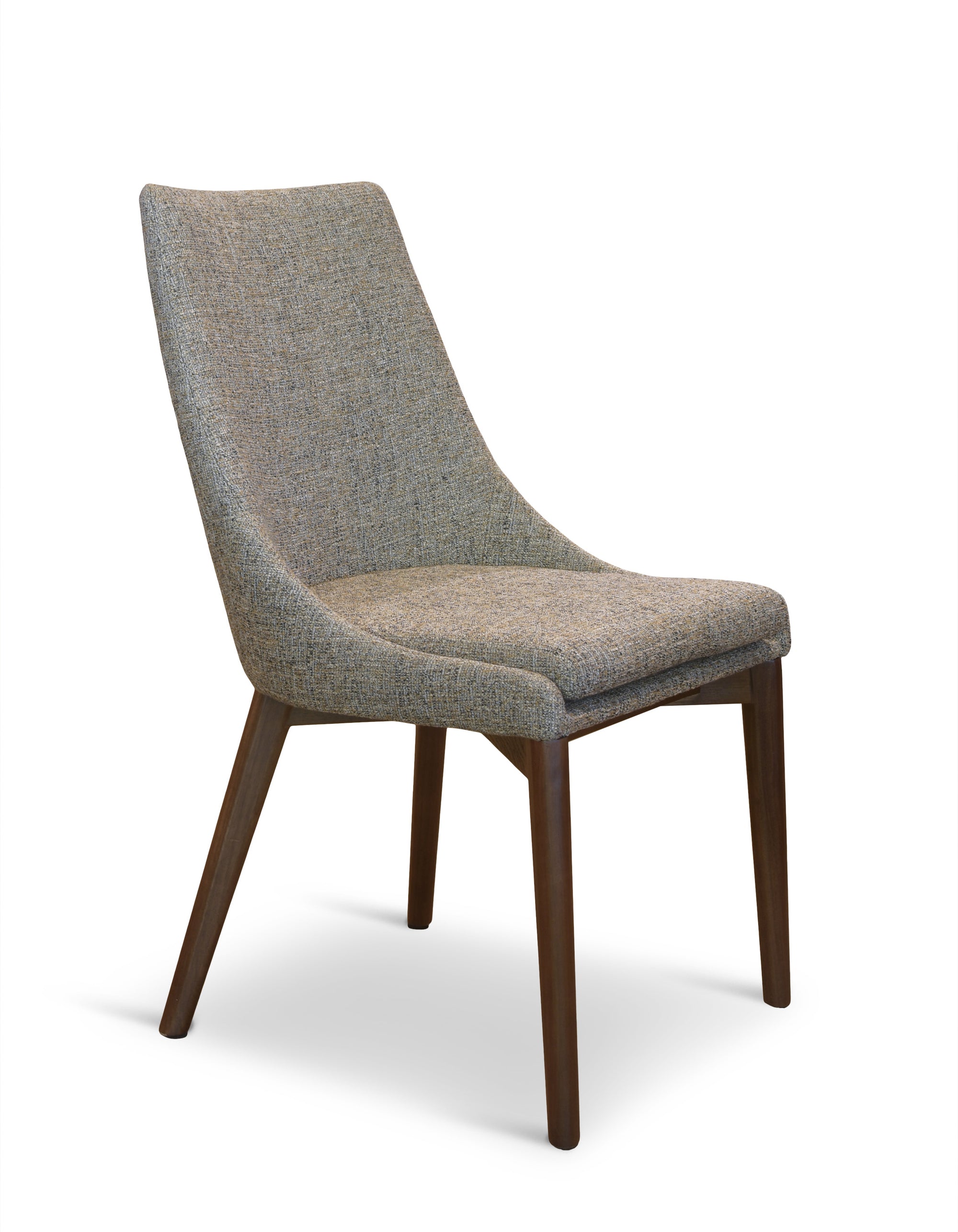 Pascal Modern Upholstered Dining Chair with Walnut Base, Set of 2