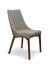 Pascal Modern Upholstered Dining Chair with Walnut Base, Set of 2