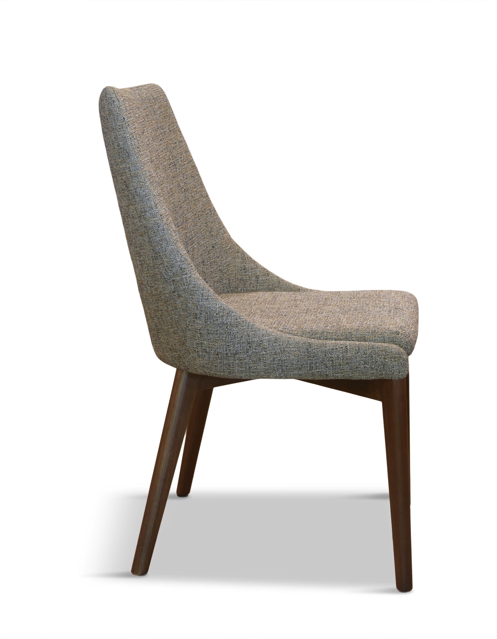 Pascal Modern Upholstered Dining Chair with Walnut Base, Set of 2