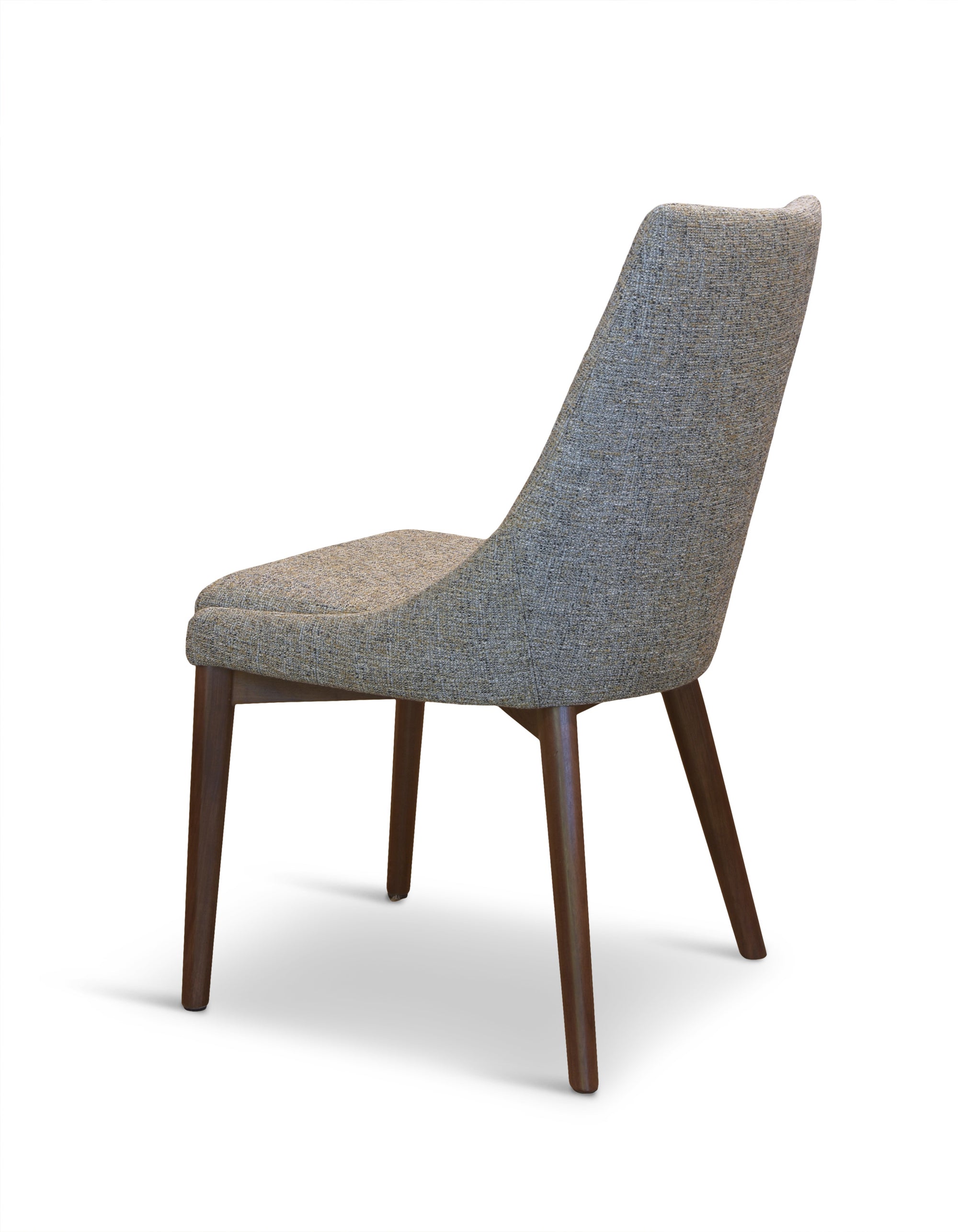 Pascal Modern Upholstered Dining Chair with Walnut Base, Set of 2