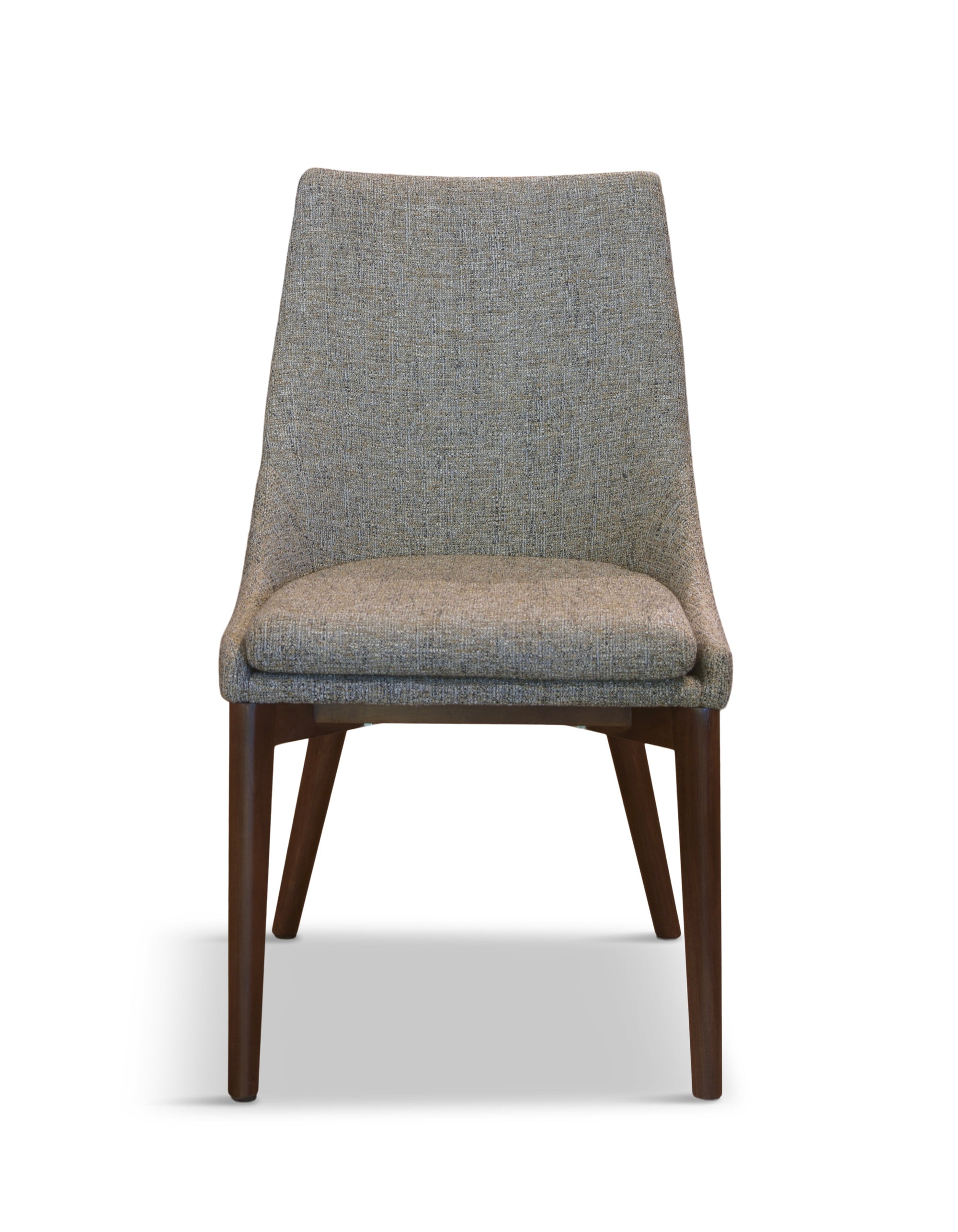 Pascal Modern Upholstered Dining Chair with Walnut Base, Set of 2