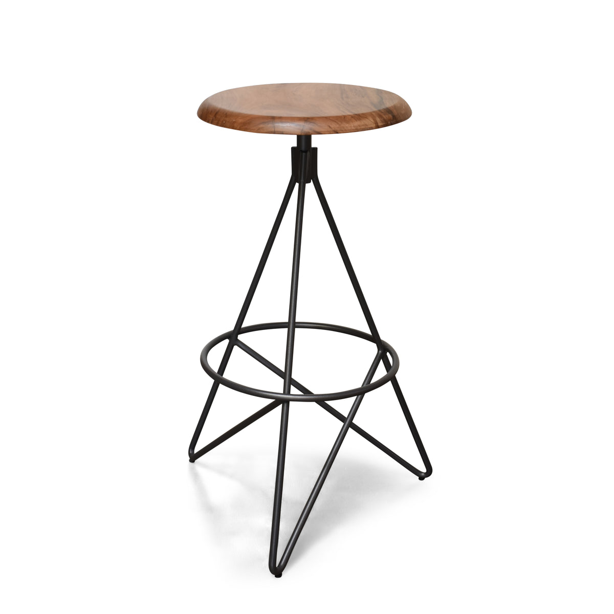 Hudson Walnut and Steel Bar Stool