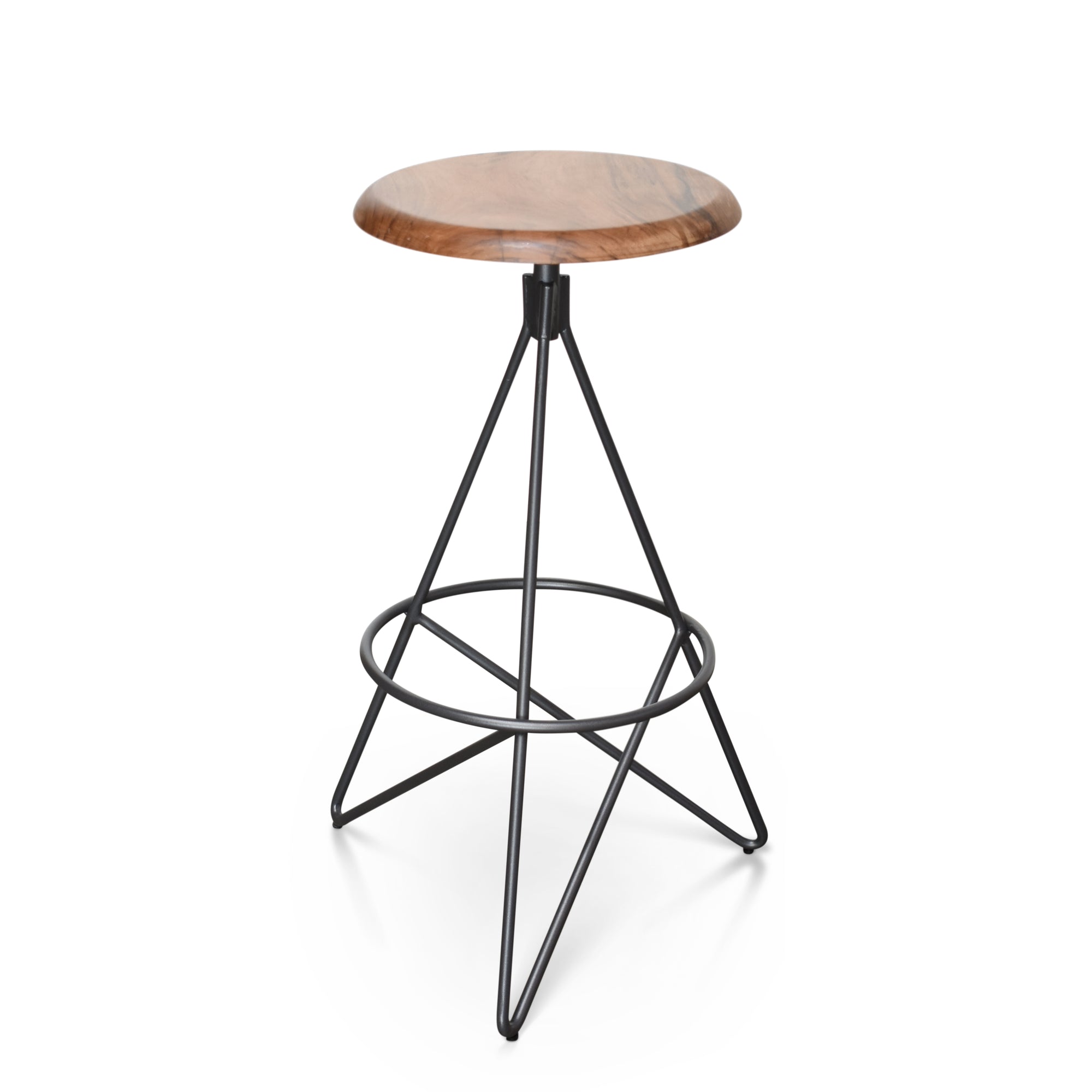 Hudson Walnut and Steel Bar Stool