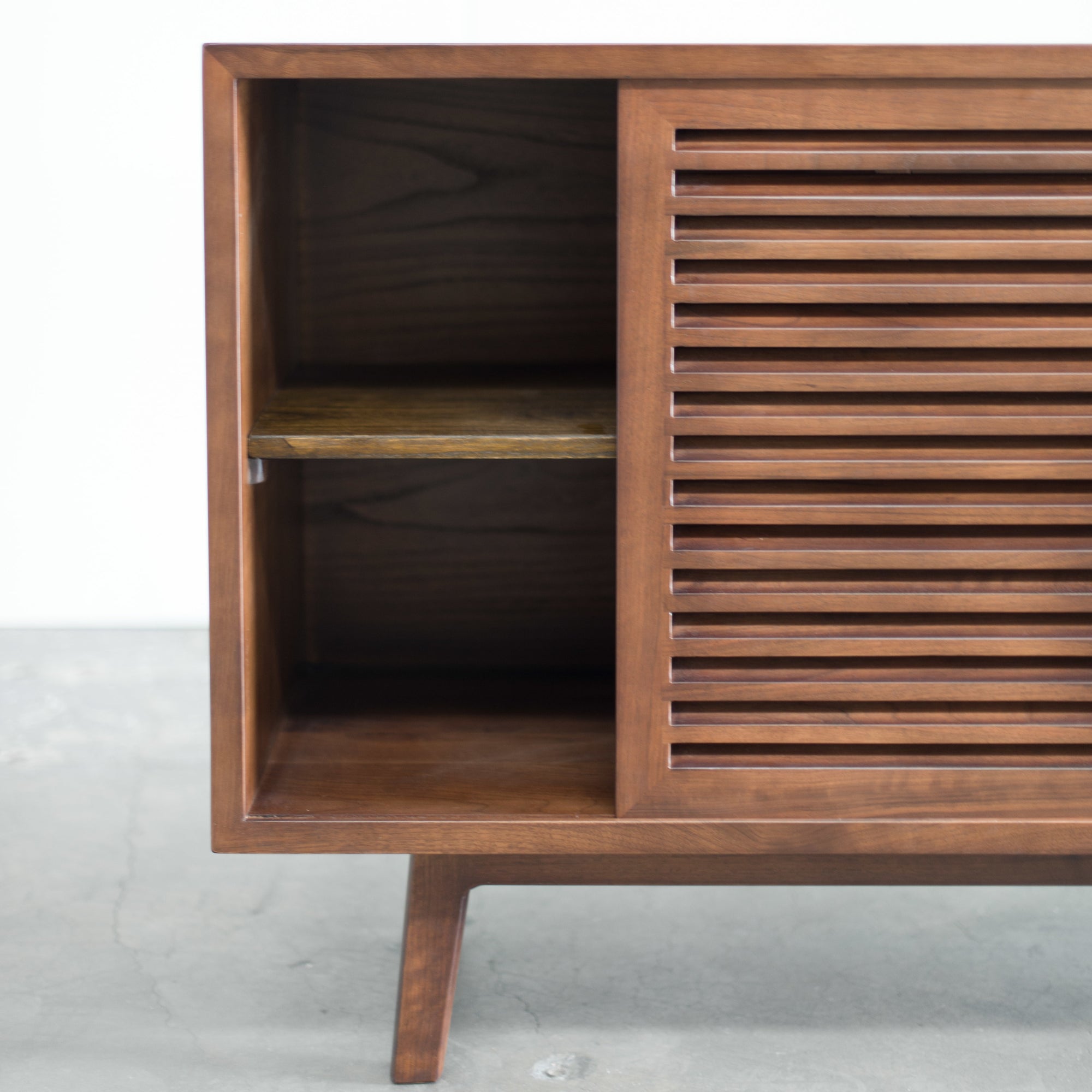 Lewis Mid century modern buffet, solid Walnut, Hand crafted by Gingko