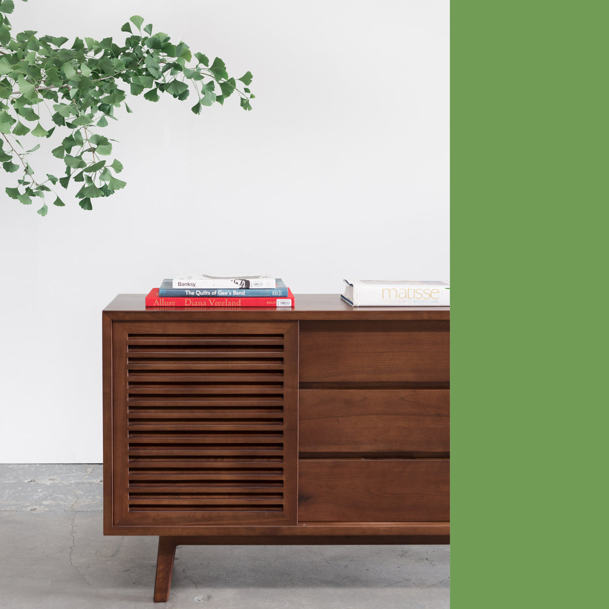 Lewis Mid century modern buffet, solid Walnut, Hand crafted by Gingko