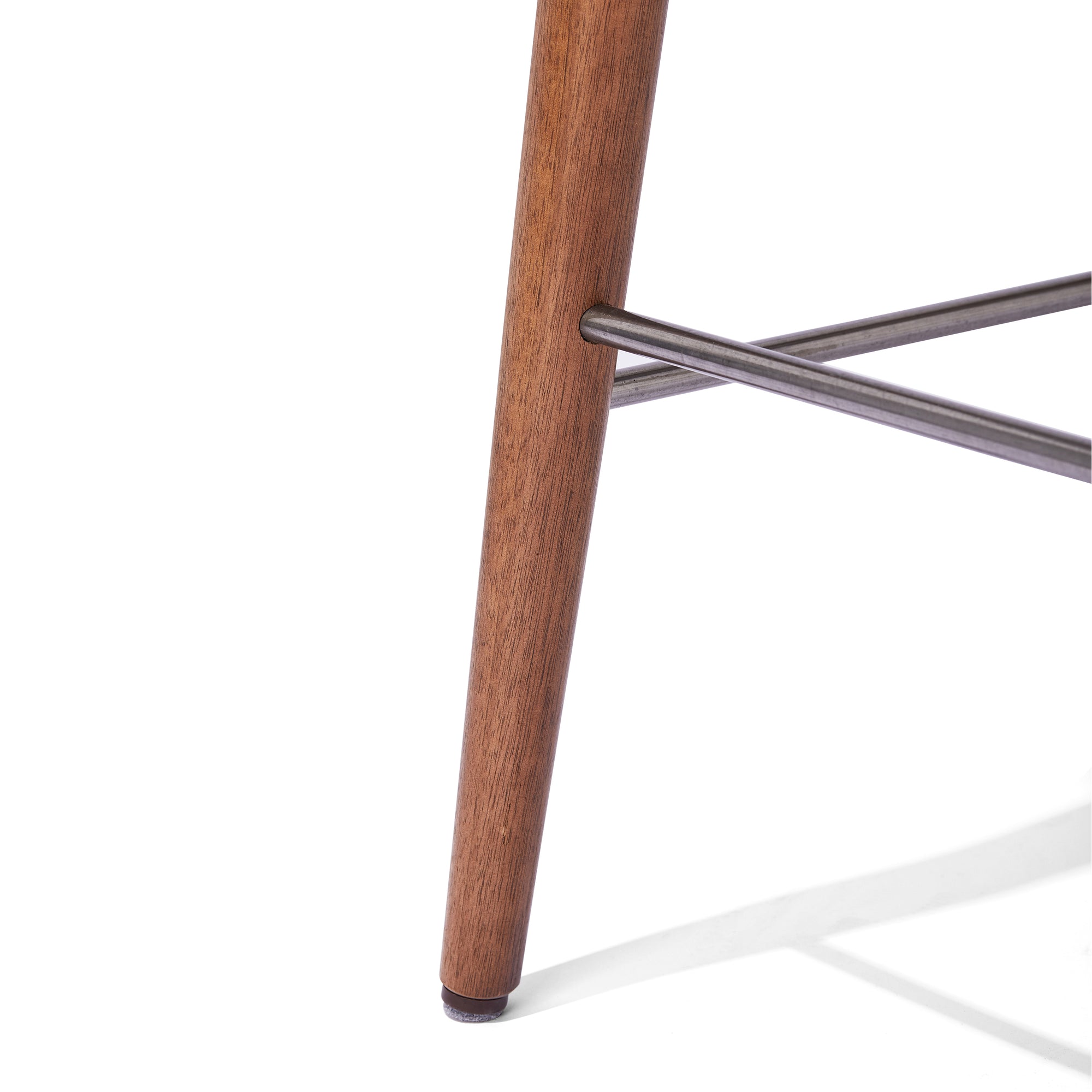 Mackay Modern Counter Stool with Walnut Legs, Grey