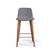 Mackay Modern Counter Stool with Walnut Legs, Grey