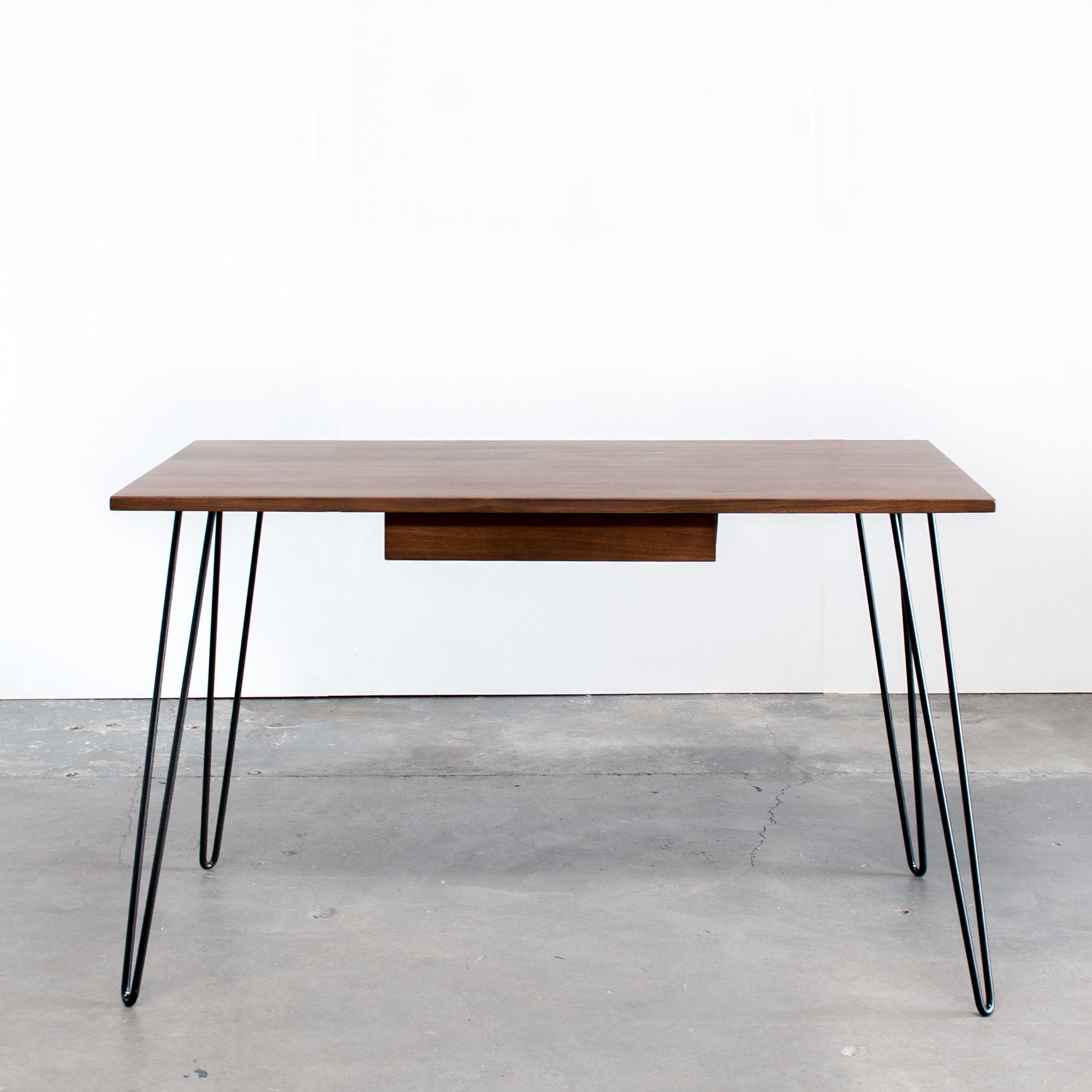 Metro Desk, Medium Walnut with Hairpin Legs